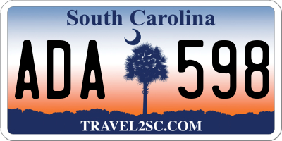 SC license plate ADA598