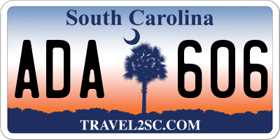 SC license plate ADA606