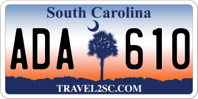 SC license plate ADA610