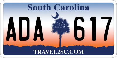 SC license plate ADA617