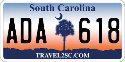 SC license plate ADA618