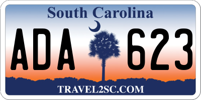 SC license plate ADA623
