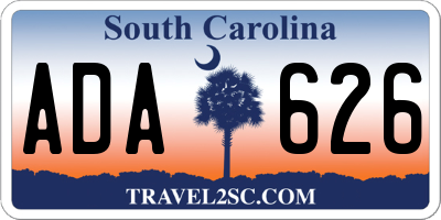 SC license plate ADA626