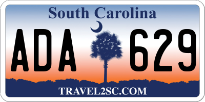 SC license plate ADA629