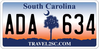SC license plate ADA634