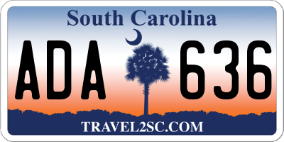 SC license plate ADA636