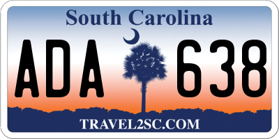 SC license plate ADA638