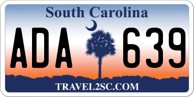 SC license plate ADA639