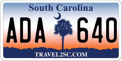 SC license plate ADA640