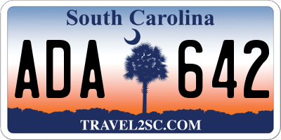 SC license plate ADA642