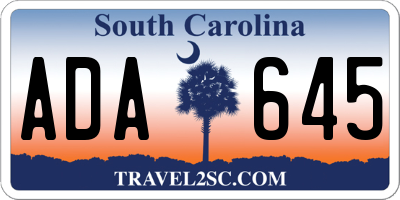 SC license plate ADA645
