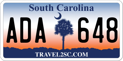 SC license plate ADA648