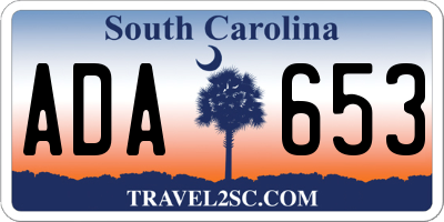 SC license plate ADA653