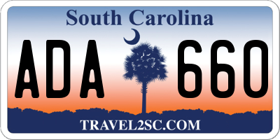 SC license plate ADA660