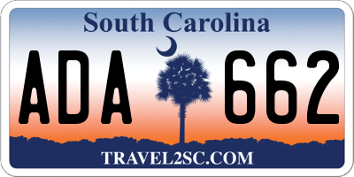 SC license plate ADA662