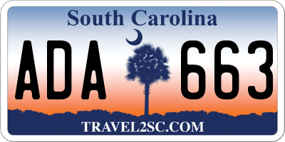 SC license plate ADA663