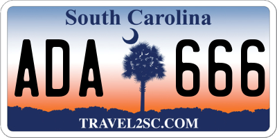 SC license plate ADA666