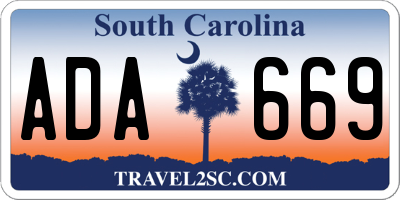 SC license plate ADA669