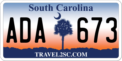 SC license plate ADA673