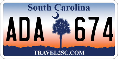 SC license plate ADA674