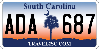 SC license plate ADA687