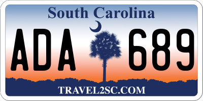 SC license plate ADA689