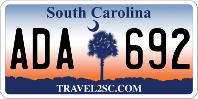SC license plate ADA692