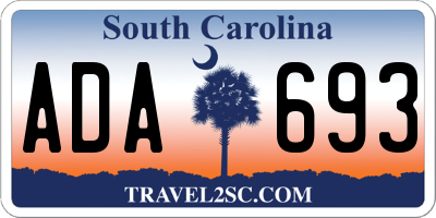 SC license plate ADA693
