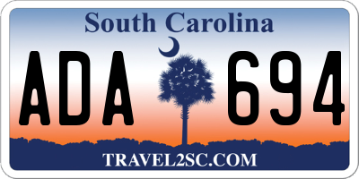 SC license plate ADA694