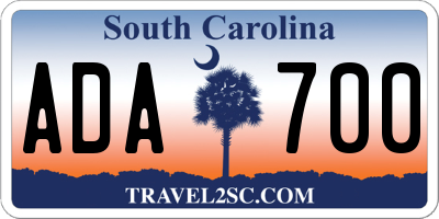 SC license plate ADA700