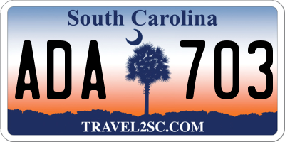 SC license plate ADA703