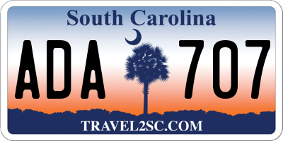 SC license plate ADA707