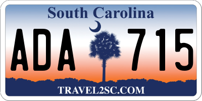 SC license plate ADA715
