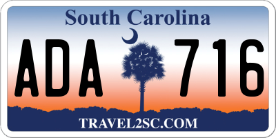 SC license plate ADA716