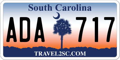SC license plate ADA717