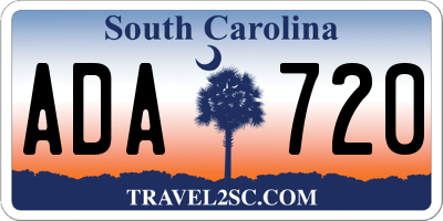SC license plate ADA720