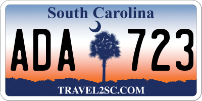 SC license plate ADA723
