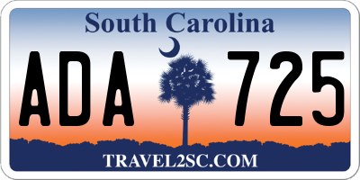 SC license plate ADA725