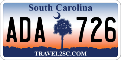 SC license plate ADA726