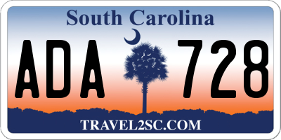 SC license plate ADA728