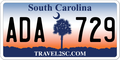 SC license plate ADA729