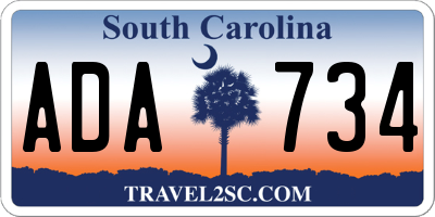 SC license plate ADA734