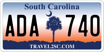 SC license plate ADA740
