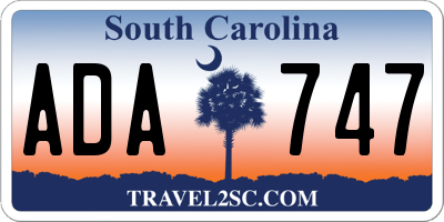 SC license plate ADA747