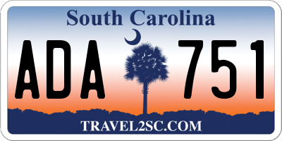 SC license plate ADA751