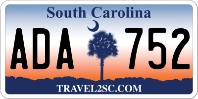 SC license plate ADA752