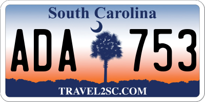 SC license plate ADA753