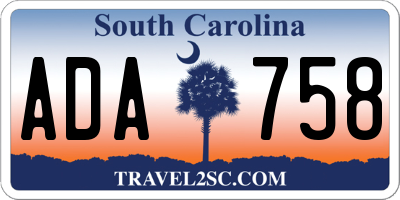 SC license plate ADA758