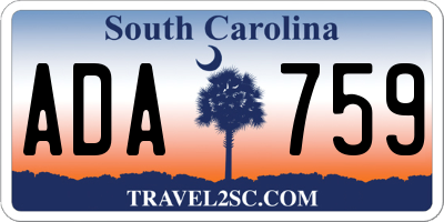 SC license plate ADA759