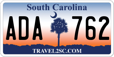 SC license plate ADA762